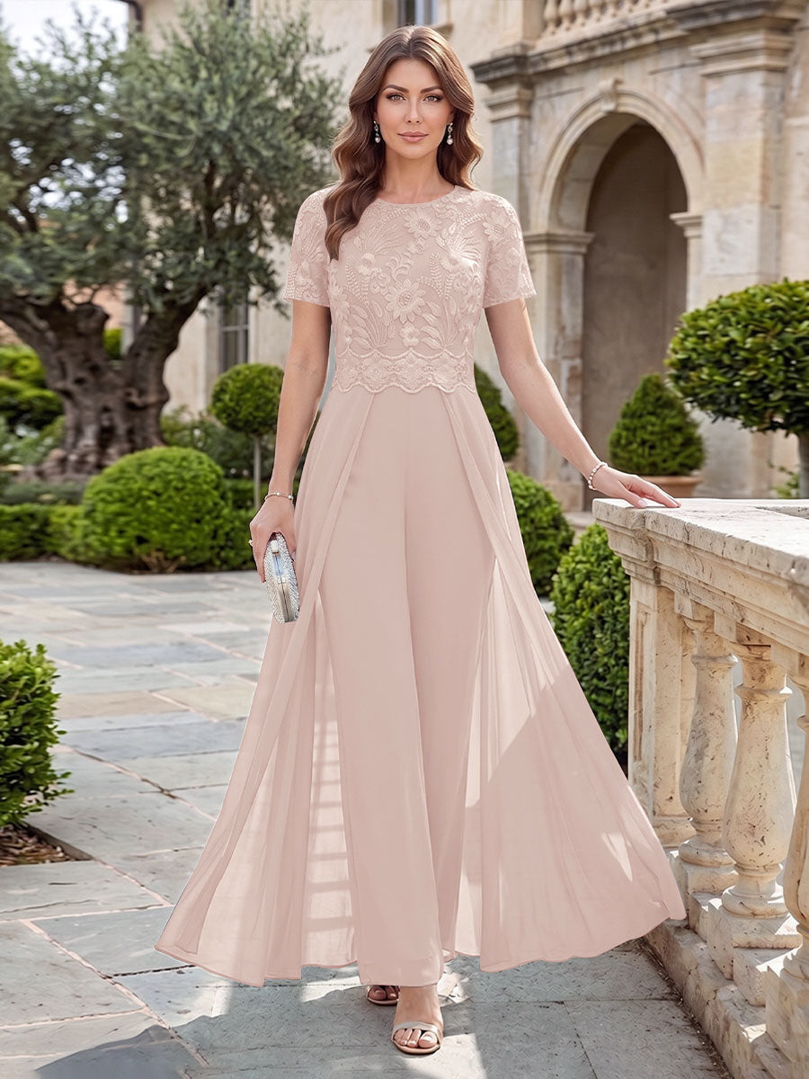 Bernadette Rose Rose Pink front view mother of the bride dress
