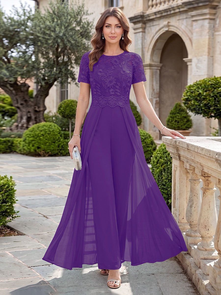 Bernadette Rose Regency front view mother of the bride dress