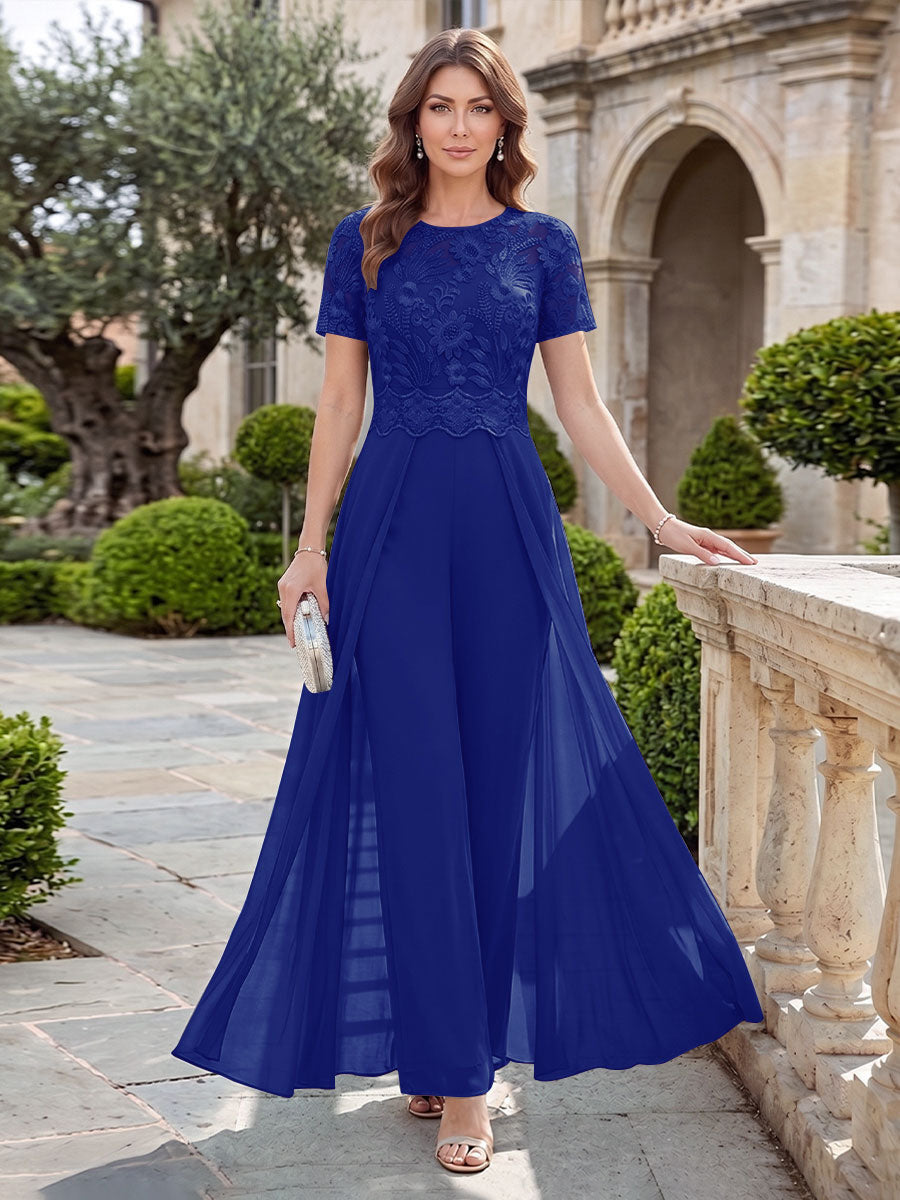 Bernadette Rose Royal Blue side view mother of the bride dress