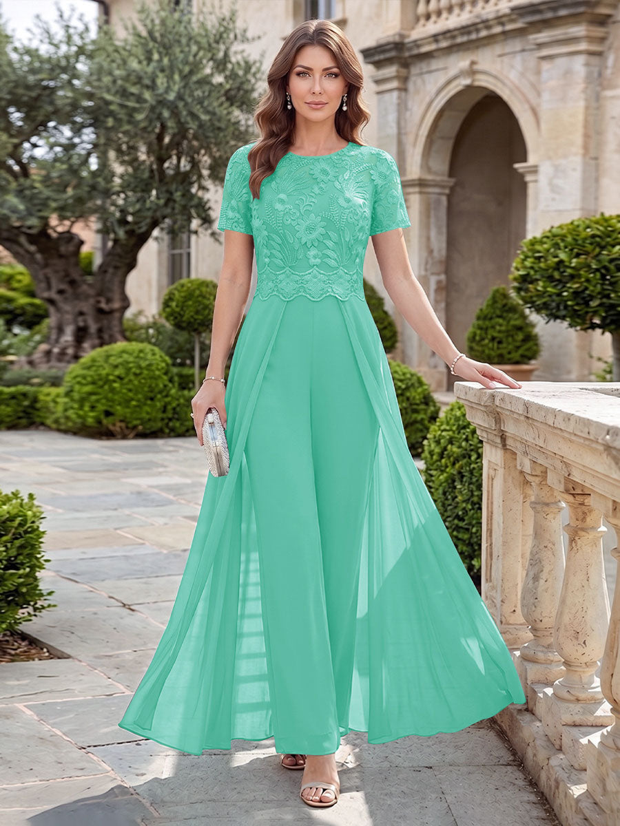 Bernadette Rose Turquoise back view mother of the bride dress