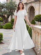 Bernadette Rose White front view mother of the bride dress