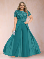 Erica June Turquoise front view mother of the bride dress