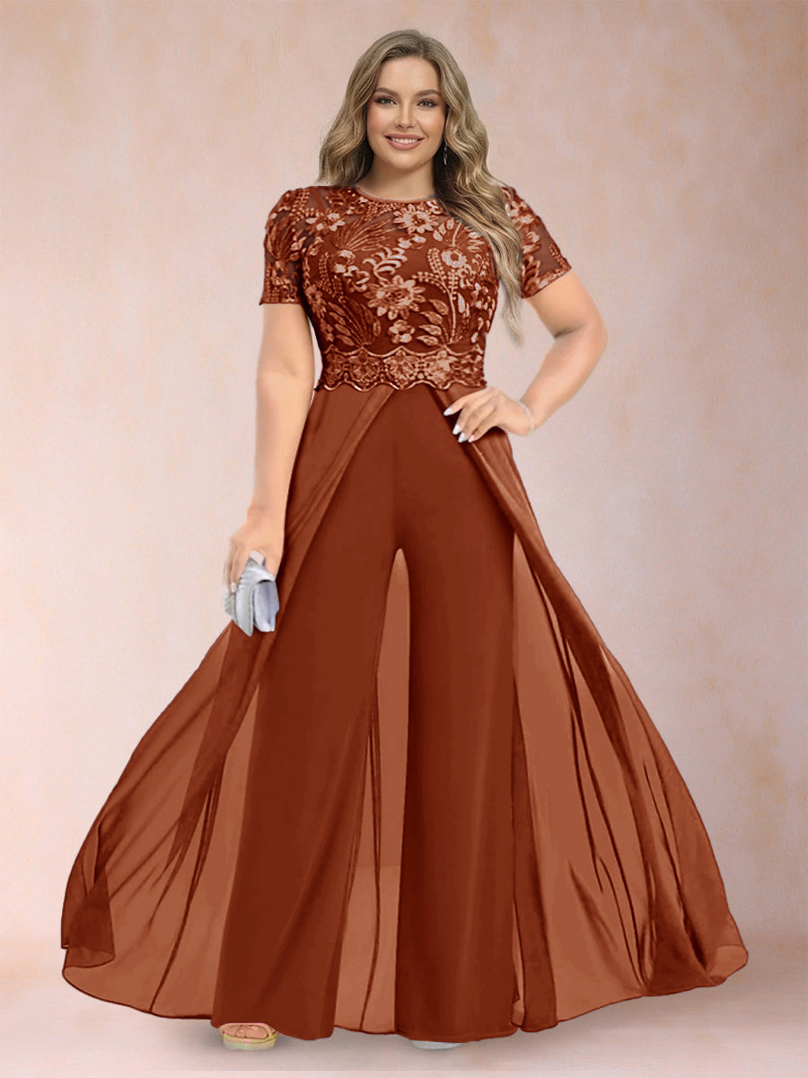 Erica June Burnt Orange front view mother of the bride dress