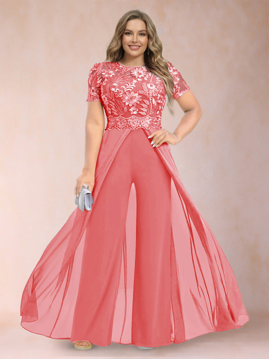 Erica June Coral back view mother of the bride dress