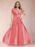 Erica June Coral back view mother of the bride dress
