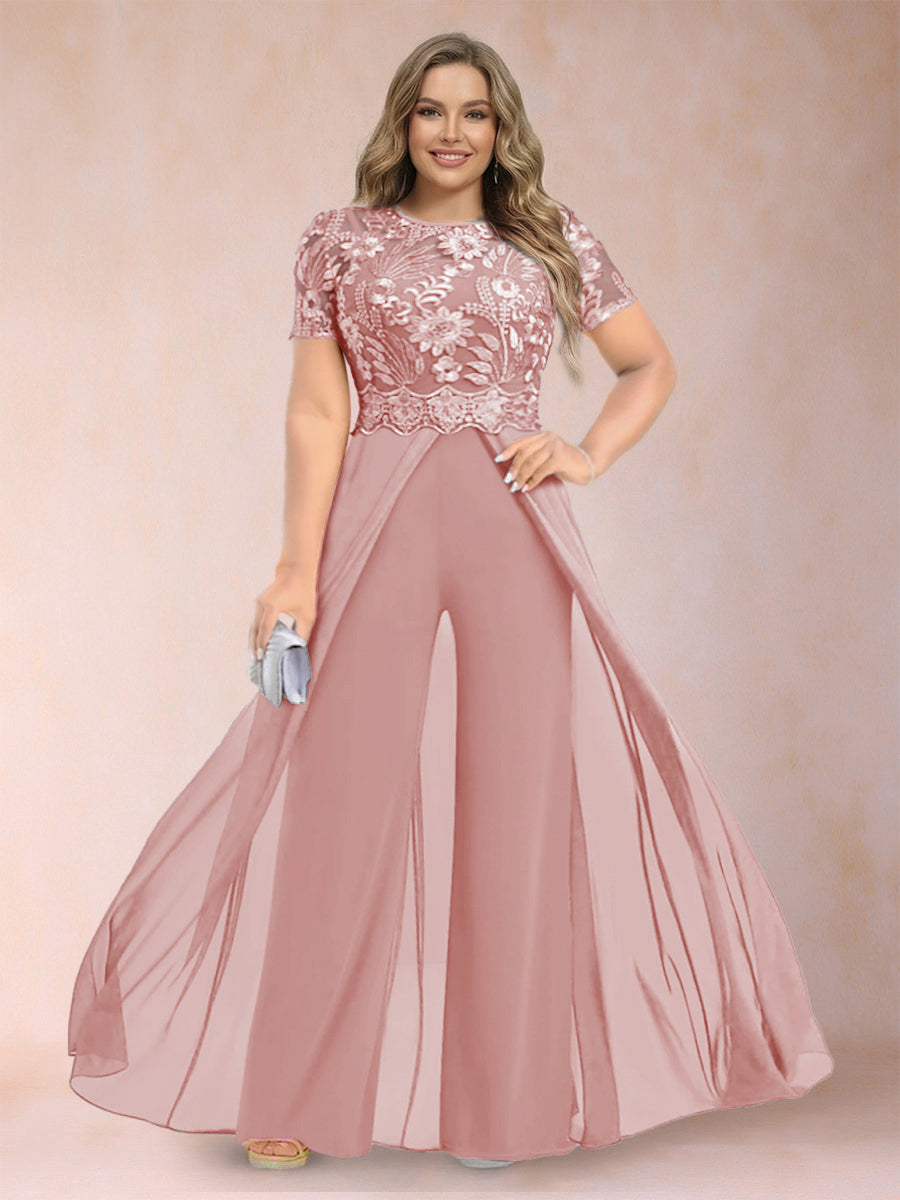 Erica June Dusty Rose back view mother of the bride dress