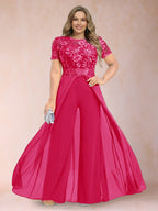 Erica June Fuchsia back view mother of the bride dress