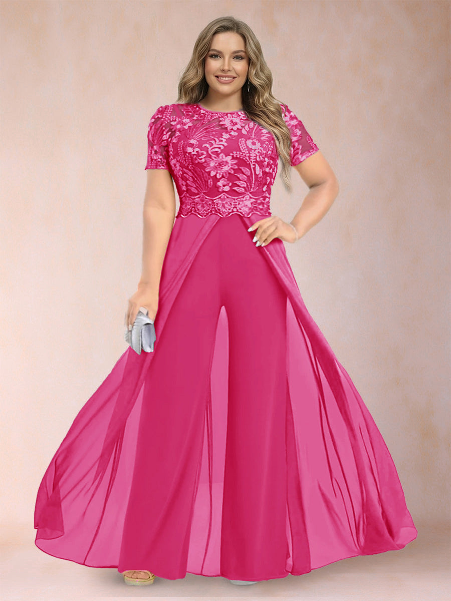 Erica June Hot Pink front view mother of the bride dress