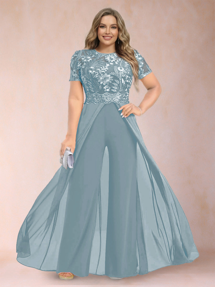 Erica June Sky Blue front view mother of the bride dress
