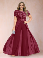 Erica June Burgundy back view mother of the bride dress