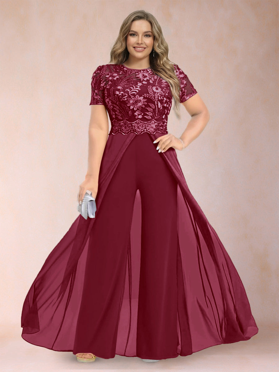 Erica June Burgundy back view mother of the bride dress