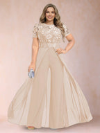 Erica June Champagne back view mother of the bride dress