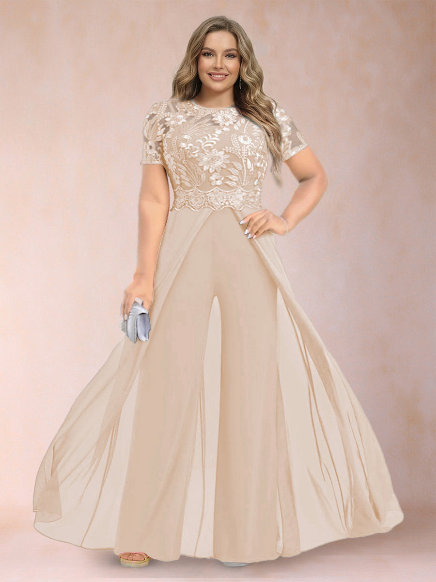 Erica June Champagne back view mother of the bride dress