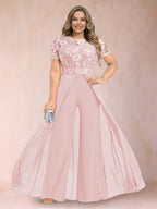 Erica June Pearl Pink front view mother of the bride dress