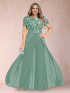 Erica June Mint Green front view mother of the bride dress