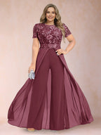 Erica June Plum front view mother of the bride dress