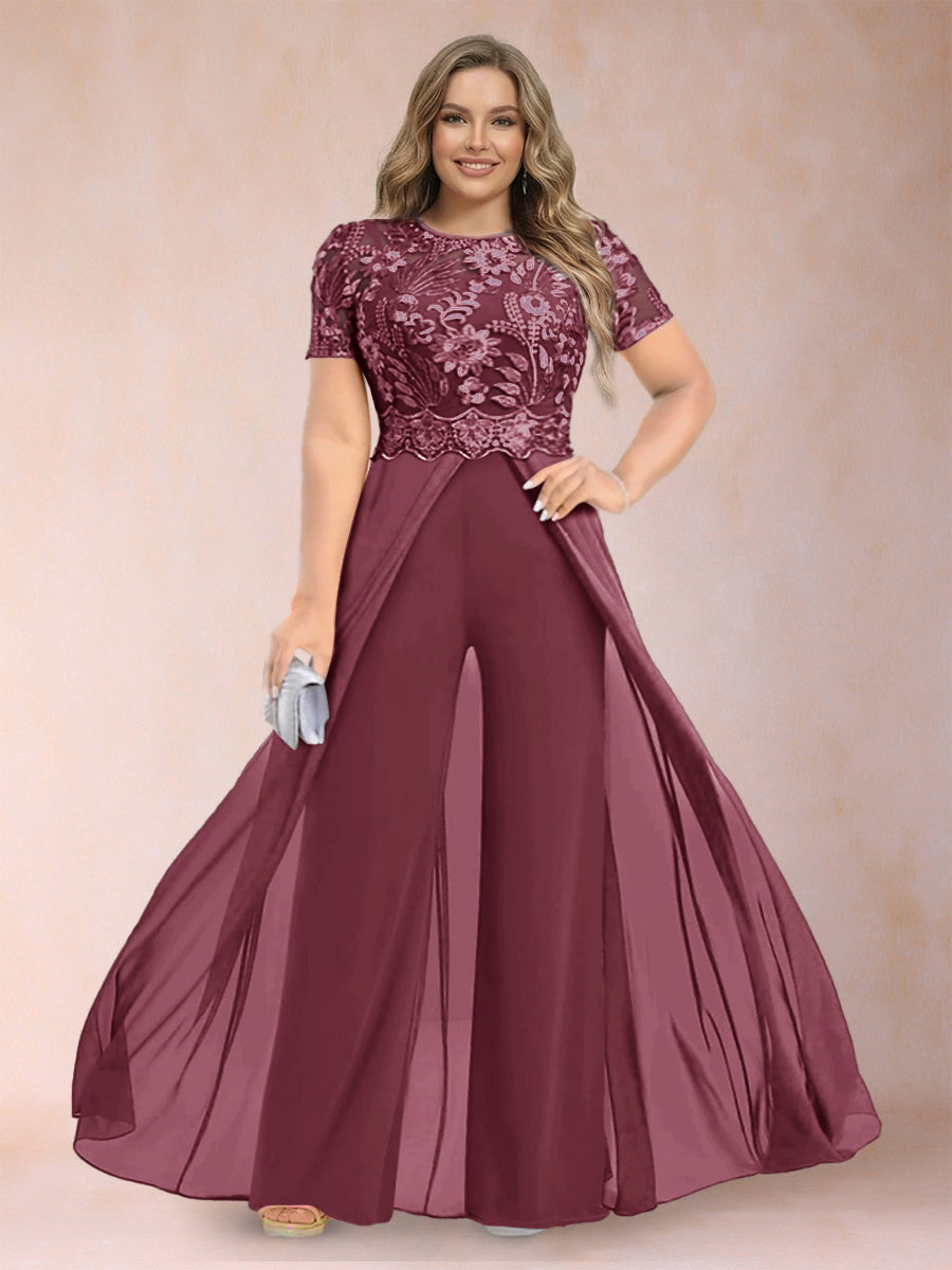 Erica June Plum front view mother of the bride dress