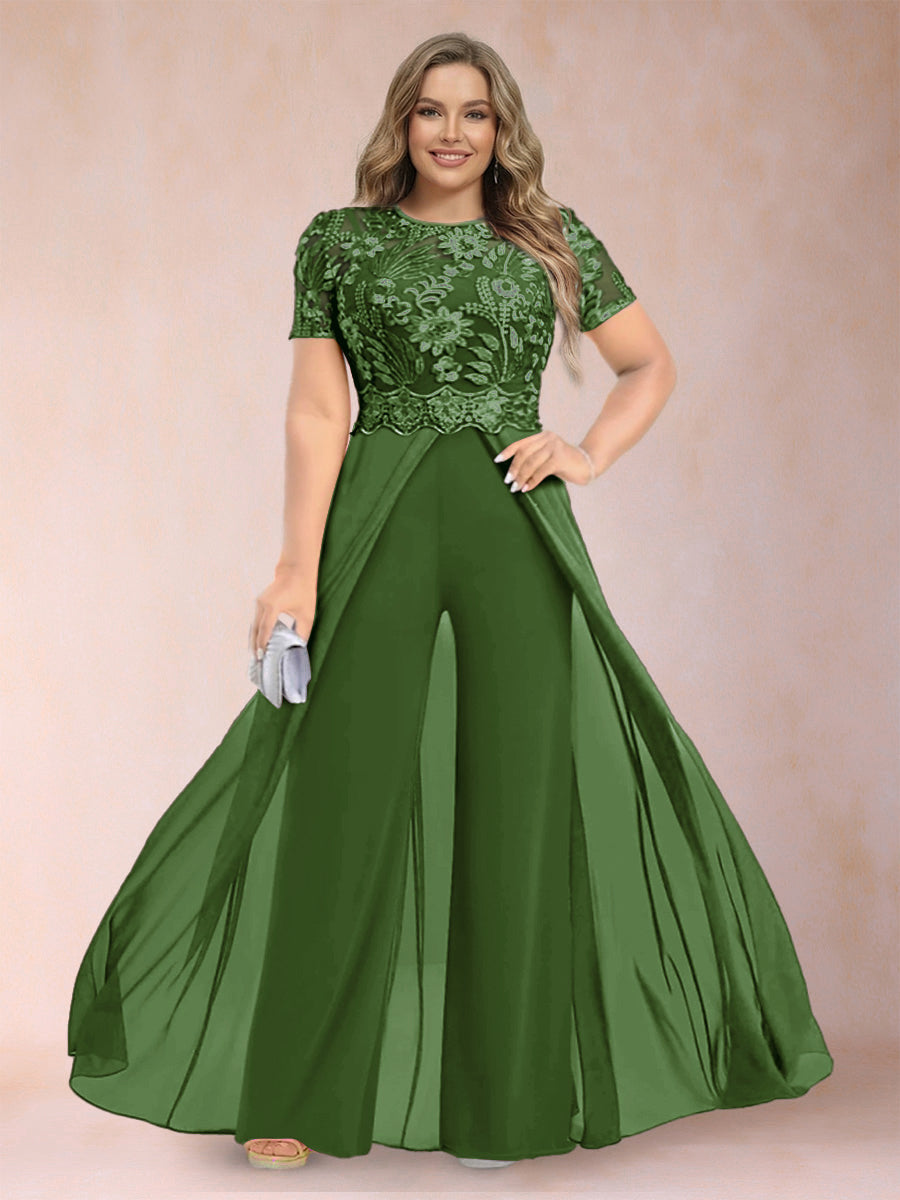Erica June Olive Green front view mother of the bride dress