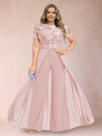 Erica June Pearl Pink back view mother of the bride dress