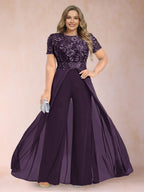 Erica June Plum back view mother of the bride dress