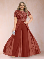 Erica June Rust front view mother of the bride dress