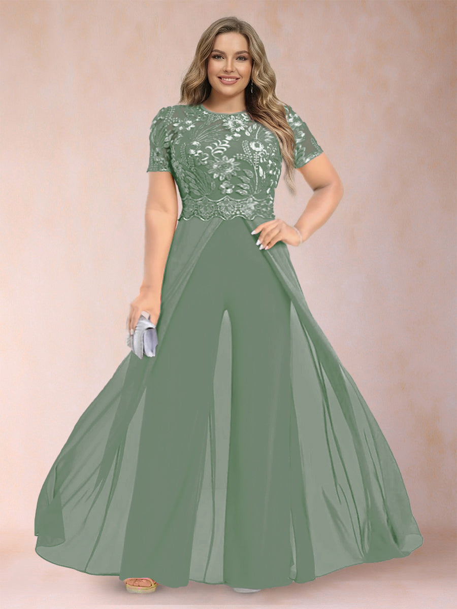 Erica June Sage Green back view mother of the bride dress