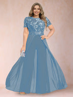 Erica June Sky Blue side view mother of the bride dress