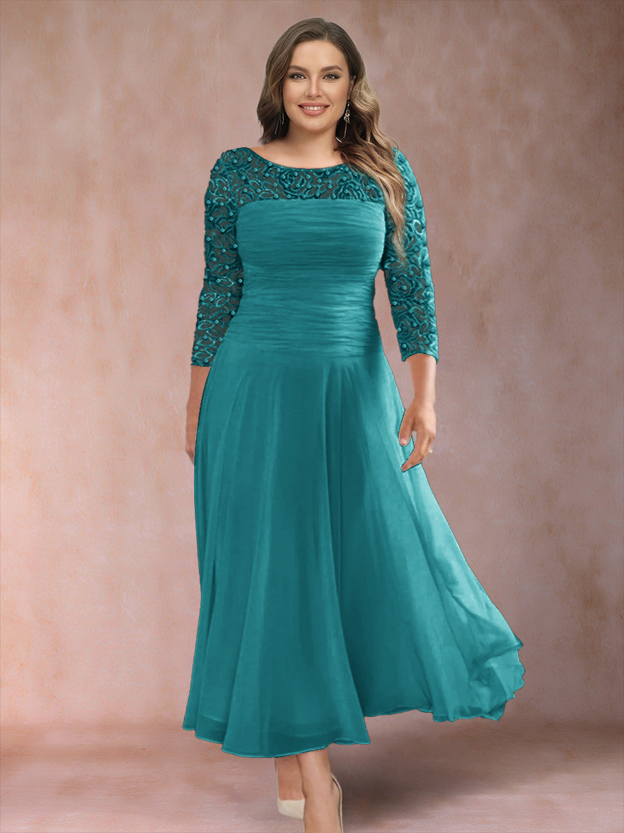 Sofia June Turquoise front view mother of the bride dress