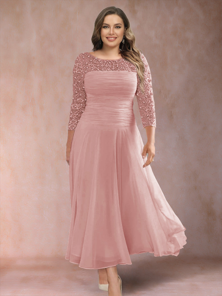 Sofia June Dusty Rose back view mother of the bride dress