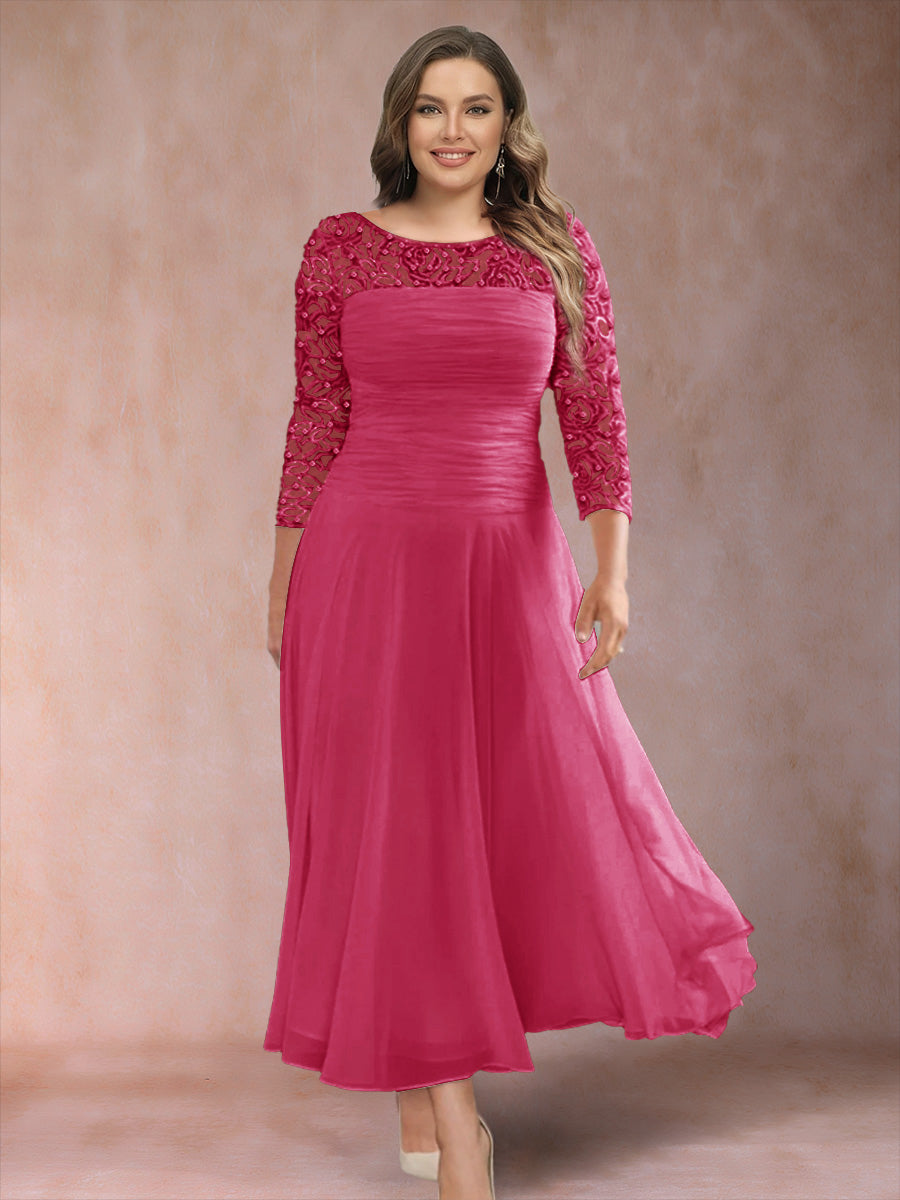 Sofia June Fuchsia front view mother of the bride dress