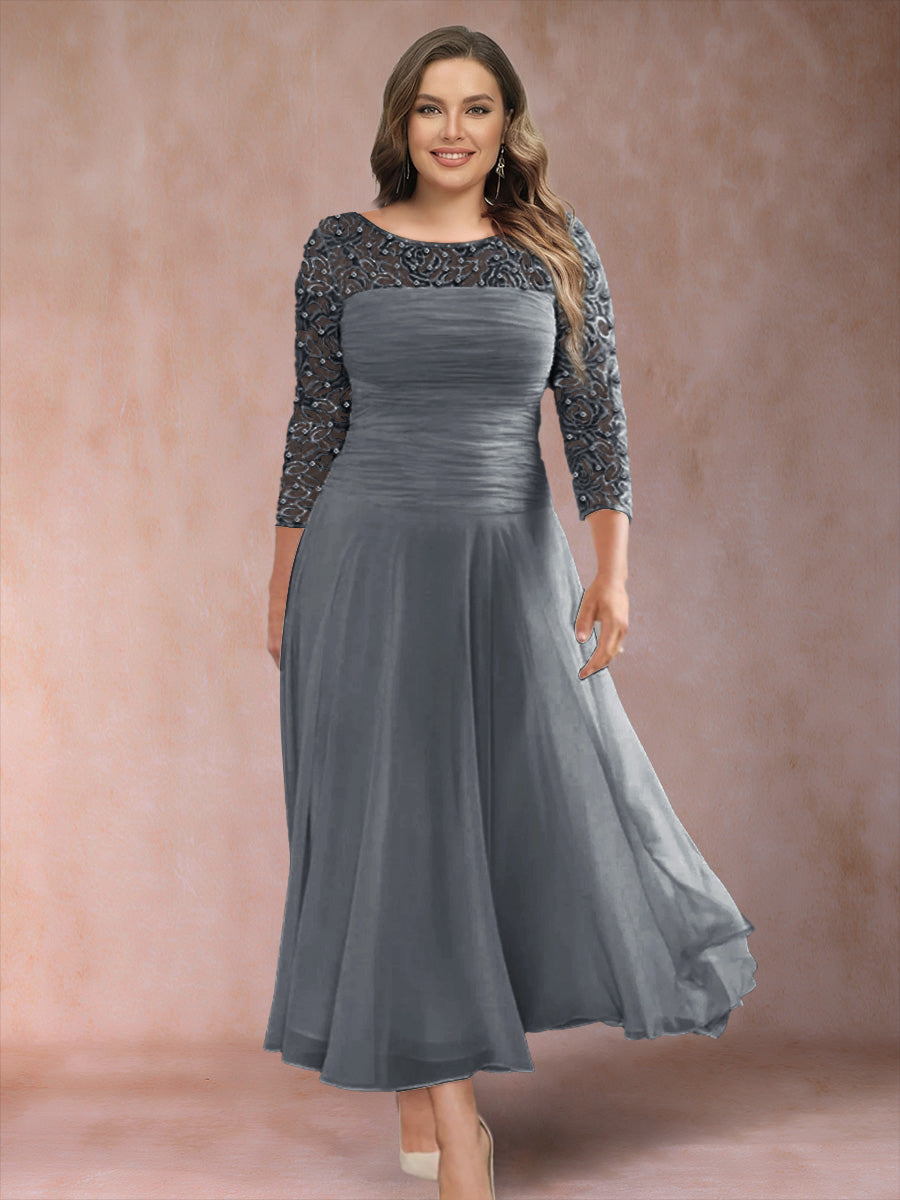 Sofia June Grey front view mother of the bride dress