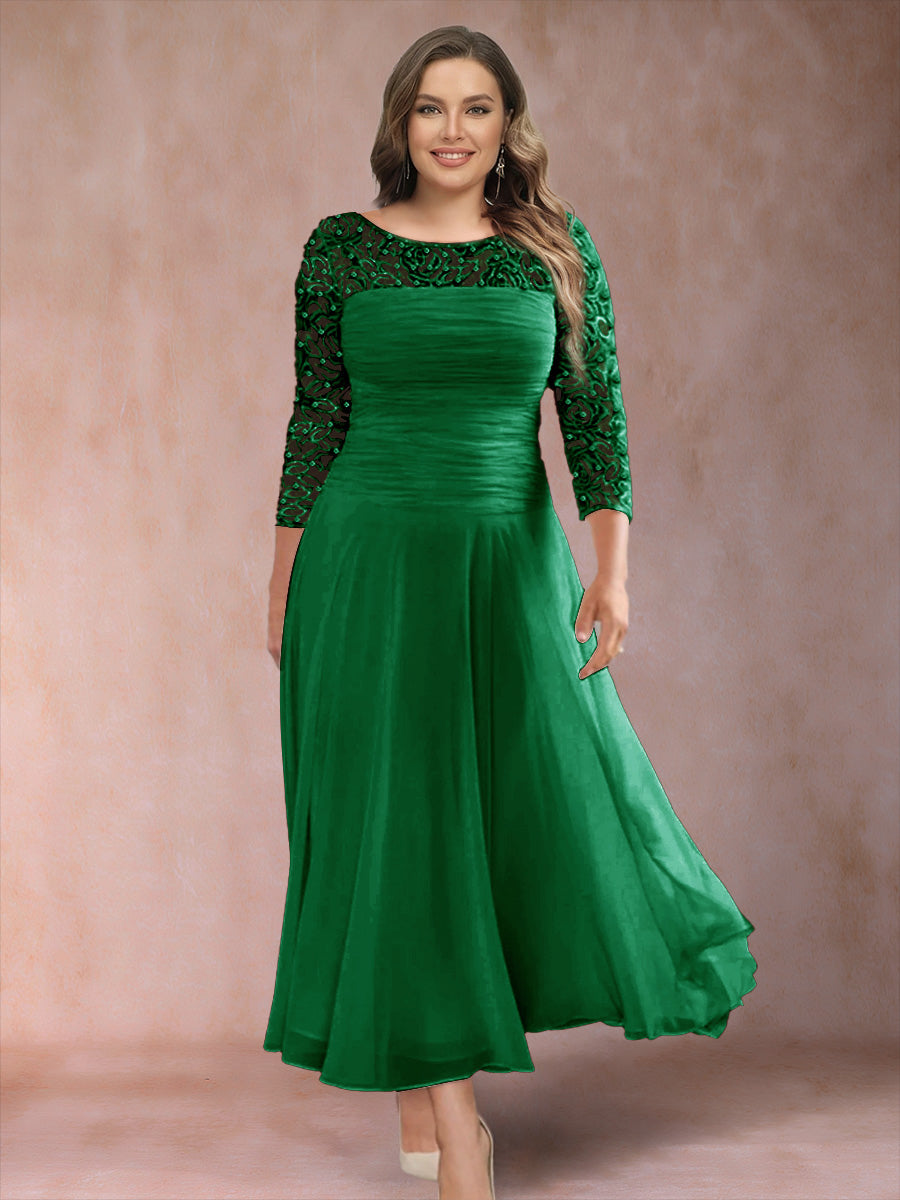Sofia June Forest Green front view mother of the bride dress