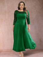 Sofia June Forest Green front view mother of the bride dress
