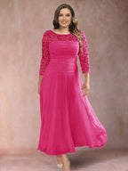 Sofia June Hot Pink front view mother of the bride dress