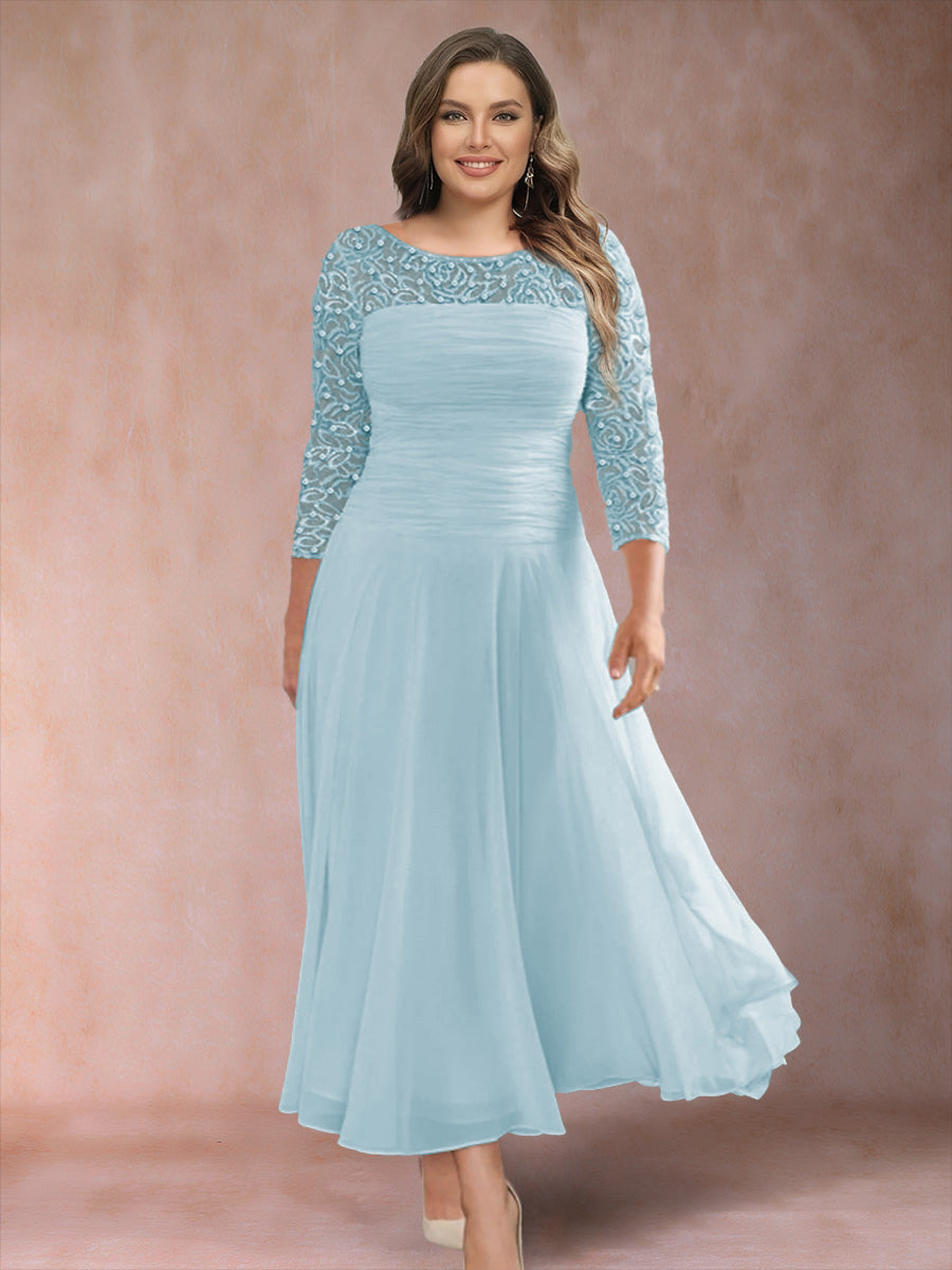Sofia June Sky Blue front view mother of the bride dress
