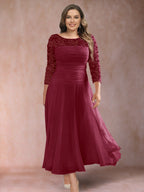 Sofia June Burgundy back view mother of the bride dress