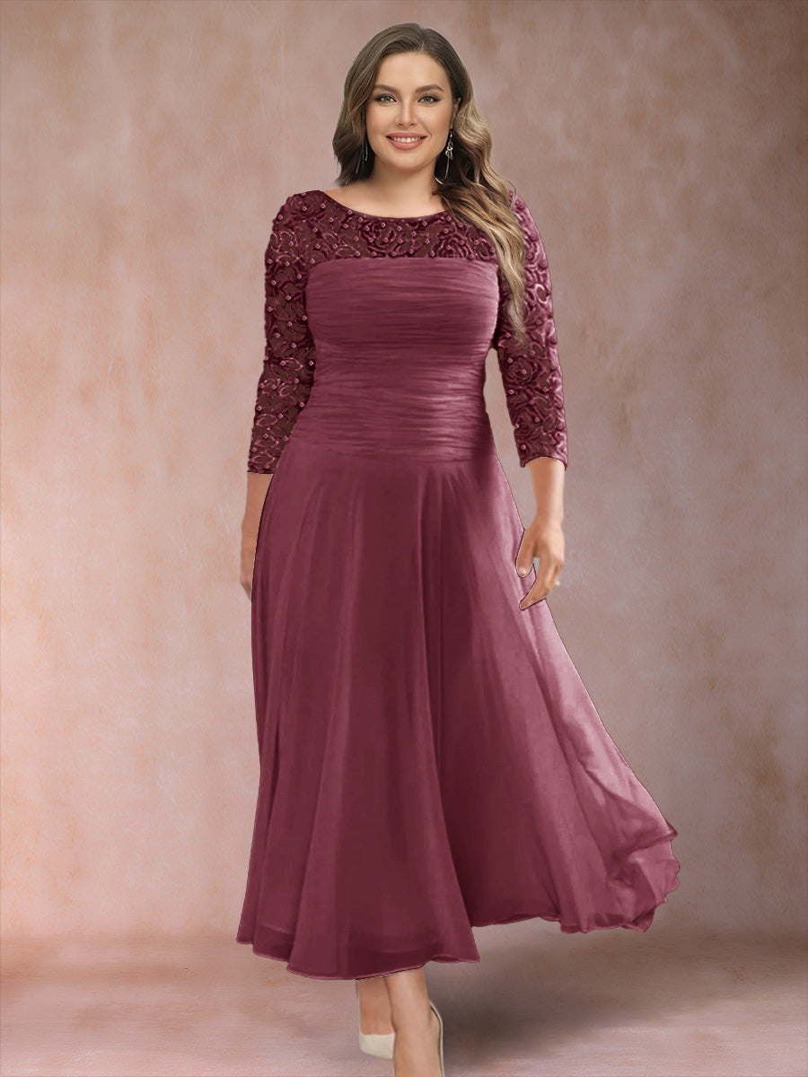 Sofia June Plum front view mother of the bride dress