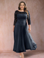 Sofia June Navy Blue front view mother of the bride dress
