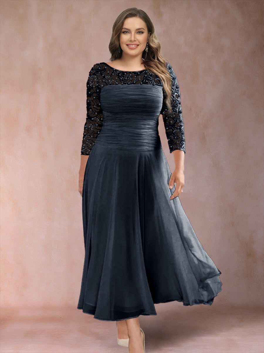 Sofia June Navy Blue front view mother of the bride dress