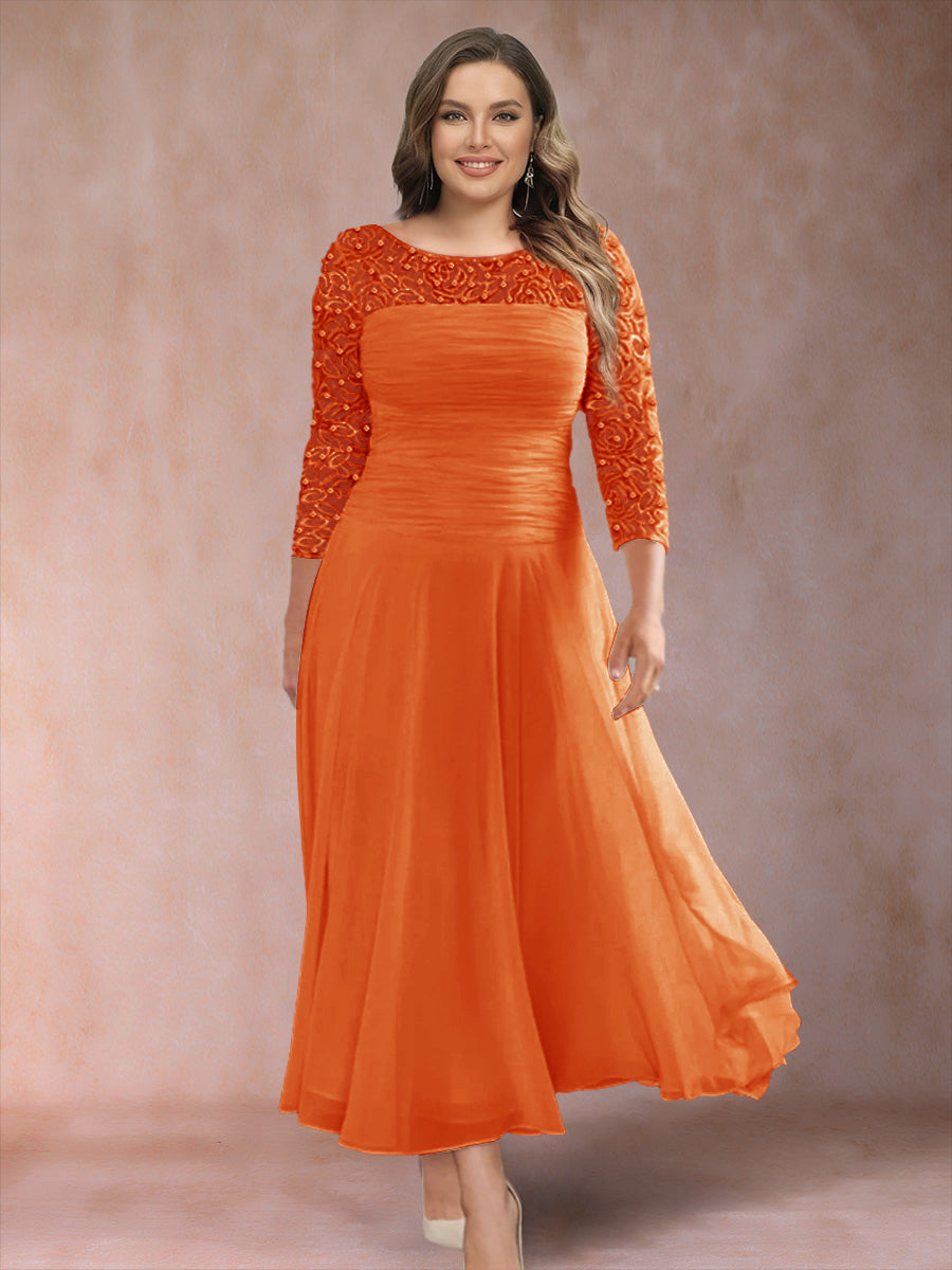 Sofia June Orange front view mother of the bride dress