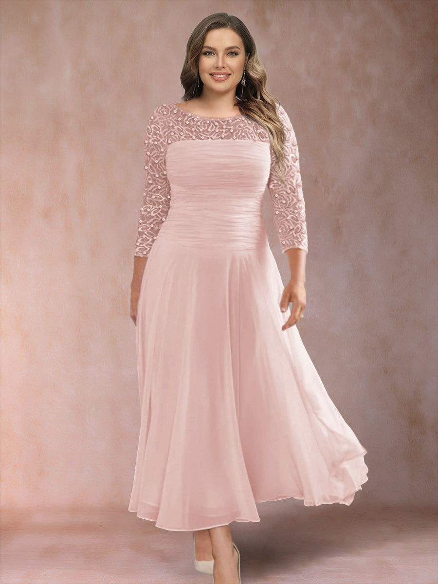 Sofia June Pearl Pink back view mother of the bride dress