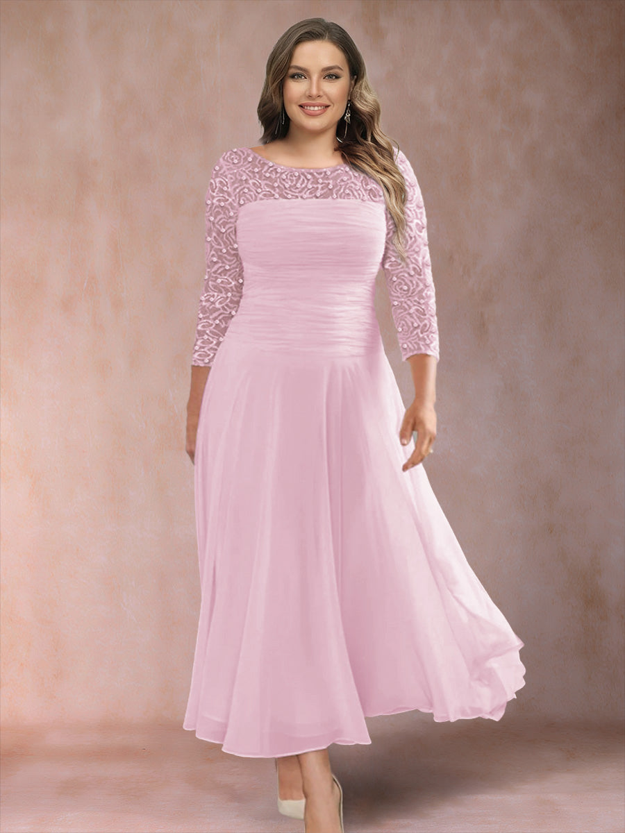 Sofia June Rose Pink front view mother of the bride dress