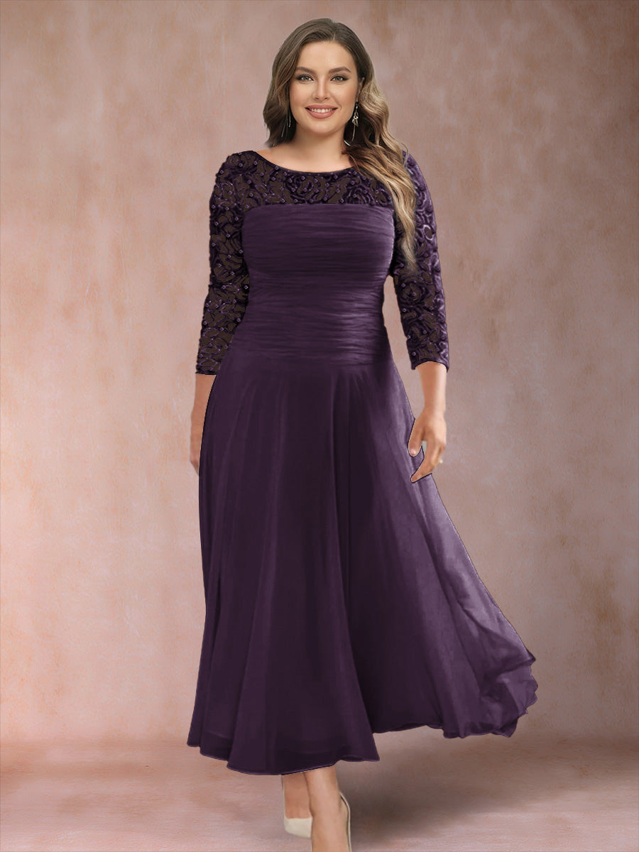 Sofia June Plum back view mother of the bride dress
