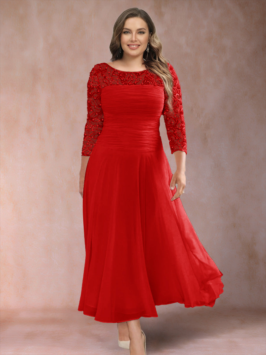 Sofia June Red front view mother of the bride dress