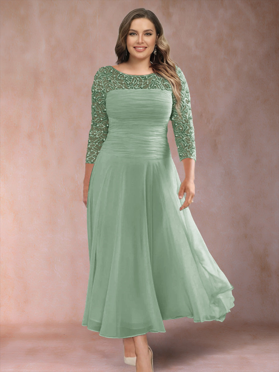Sofia June Sage Green back view mother of the bride dress