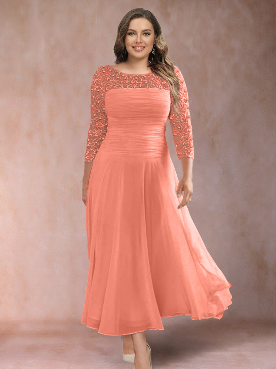 Sofia June Coral back view mother of the bride dress