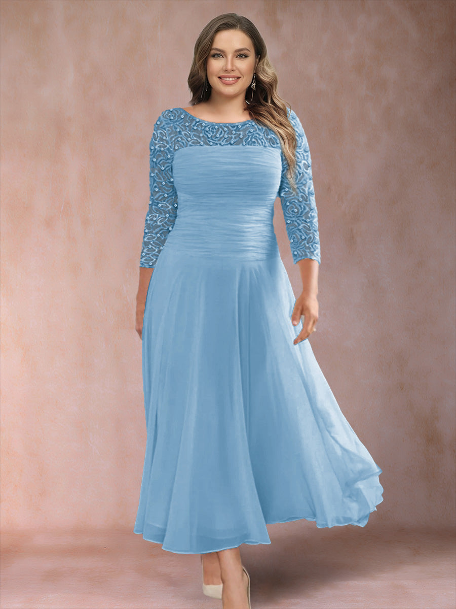 Sofia June Sky Blue side view mother of the bride dress