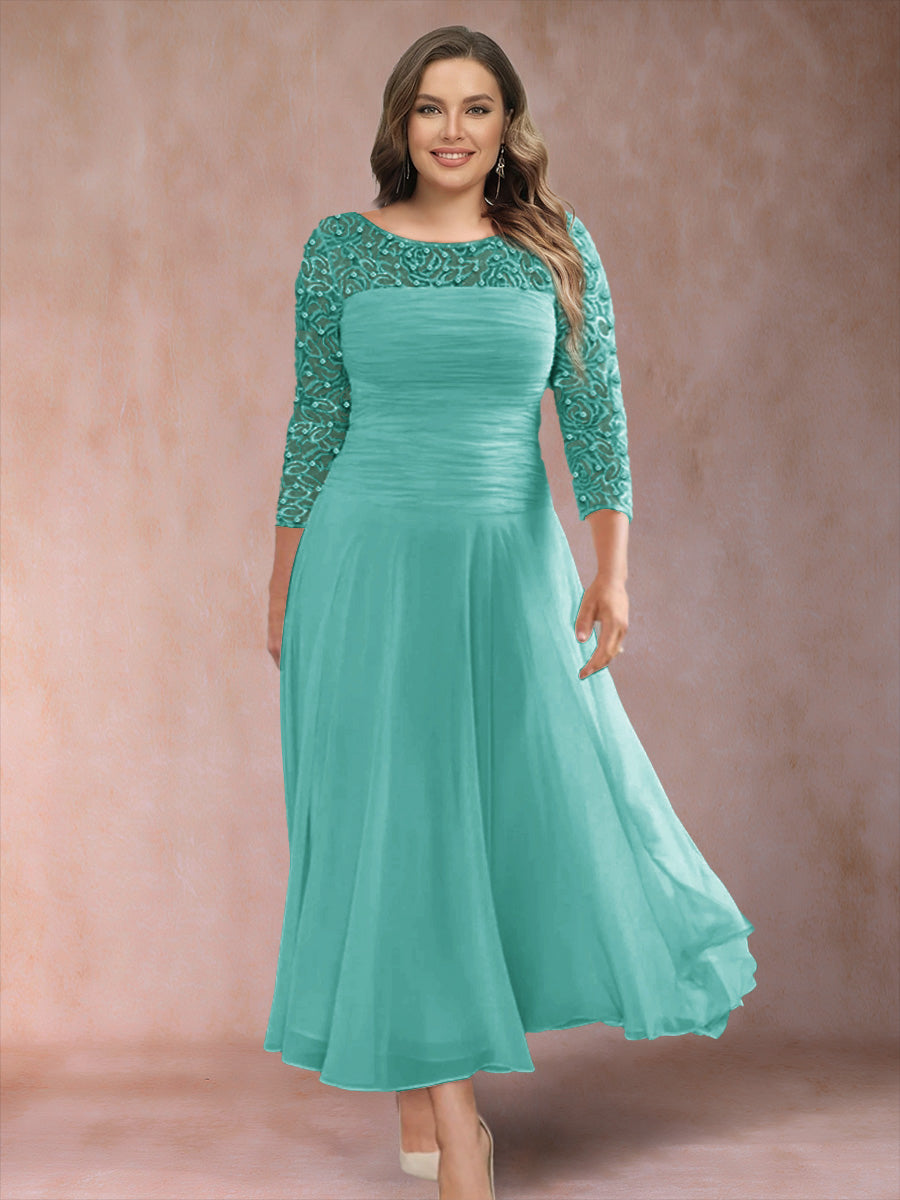 Sofia June Pool Blue back view mother of the bride dress