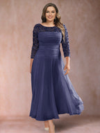 Sofia June Dusty Blue back view mother of the bride dress