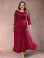 Sofia June Burgundy side view mother of the bride dress